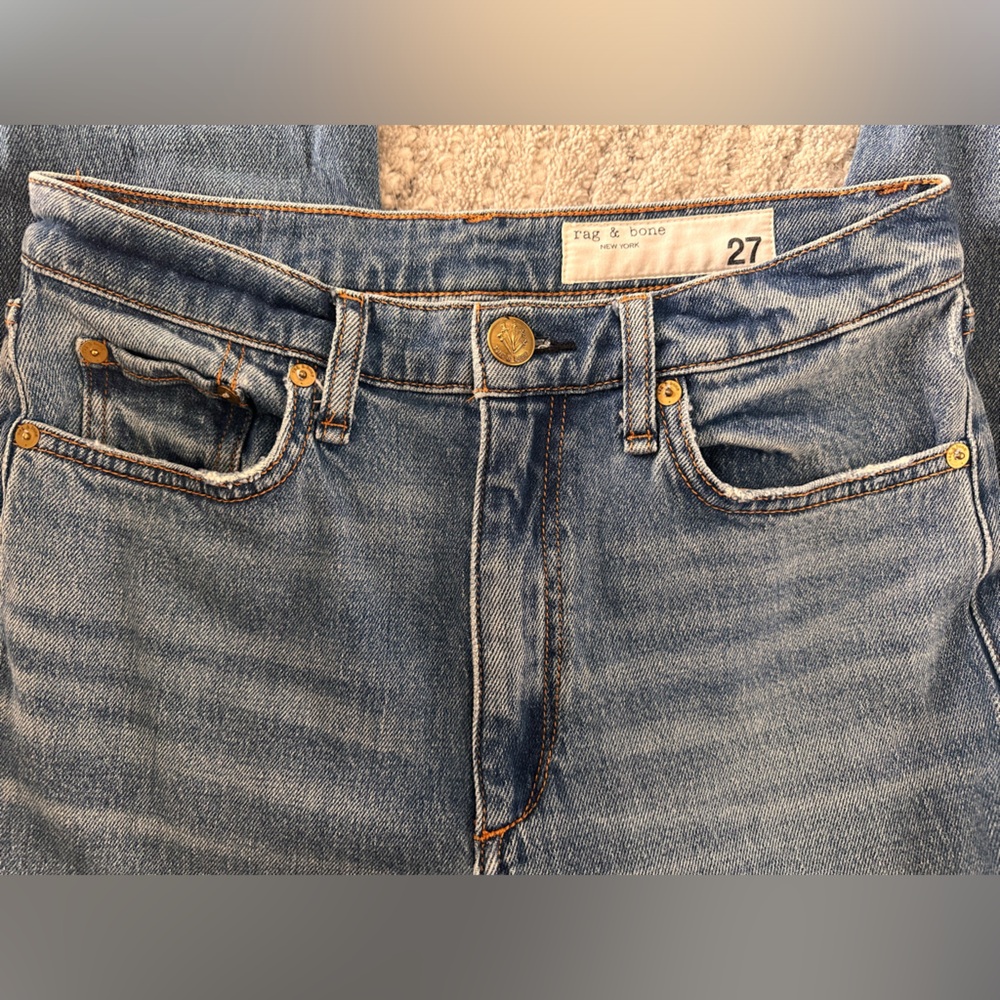 Rag & Bone Wren High Rise Slim Straight Jeans Sz 27 Huntley - Picture 6 of 6